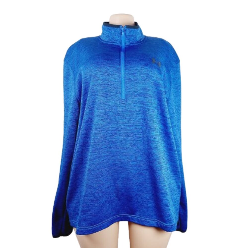 Under Armour Women's Team Royal Black Heather Armour Fleece 1/2 Zip T-Shirt XL